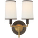 manufacturer_finish:Bronze with Antique Brass|manufacturer_glass:4 x 4.5 x 6 Linen with Black Trim