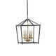 Varaluz - 538P04BLKATB - Four Light Pendant - Gridlock - Heritage Black/Antique Bronze