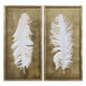 Uttermost - 04057 - Shadow Box S/2 - White Feathers - Gold Leaf