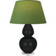 Robert Abbey - OS23G - One Light Table Lamp - Double Gourd - Obsidian Glazed Ceramic w/Lucite
