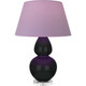 Robert Abbey - OS23L - One Light Table Lamp - Double Gourd - Obsidian Glazed Ceramic w/Lucite