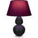 Robert Abbey - OS23P - One Light Table Lamp - Double Gourd - Obsidian Glazed Ceramic w/Lucite