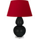 Robert Abbey - OS23R - One Light Table Lamp - Double Gourd - Obsidian Glazed Ceramic w/Lucite