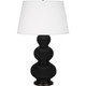 Robert Abbey - OS41X - One Light Table Lamp - Triple Gourd - Obsidian Glazed Ceramic w/Deep Patina Bronze