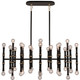 Robert Abbey - OS77 - 42 Light Pendant - Kane - Obsidian w/Modern Brass