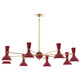 Robert Abbey - OX08OX - Eight Light Chandelier - Clare - Modern Brass w/Oxblood Painted