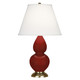 Robert Abbey - OX10X - One Light Accent Lamp - Small Double Gourd - Oxblood Glazed Ceramic w/Antique Natural Brass