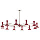 Robert Abbey - OX13OX - 12 Light Chandelier - Clare - Polished Nickel w/Oxblood Painted
