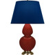 Robert Abbey - OX20N - One Light Table Lamp - Double Gourd - Oxblood Glazed Ceramic w/Antique Natural Brass