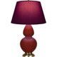 Robert Abbey - OX20P - One Light Table Lamp - Double Gourd - Oxblood Glazed Ceramic w/Antique Natural Brass