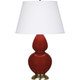 Robert Abbey - OX20X - One Light Table Lamp - Double Gourd - Oxblood Glazed Ceramic w/Antique Natural Brass