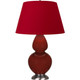 Robert Abbey - OX22R - One Light Table Lamp - Double Gourd - Oxblood Glazed Ceramic w/Antique Silver
