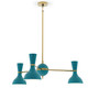 Robert Abbey - PC03PC - Three Light Chandelier - Clare - Modern Brass w/Peacock Painted