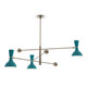 Robert Abbey - PC11PC - Three Light Pendant - Clare - Polished Nickel w/Peacock Painted