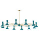 Robert Abbey - PC12PC - 12 Light Chandelier - Clare - Modern Brass w/Peacock Painted