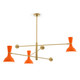 Robert Abbey - PM10PM - Three Light Pendant - Clare - Modern Brass w/Pumpkin Painted