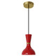 Robert Abbey - RR01RR - One Light Pendant - Clare - Modern Brass w/Ruby Red Painted