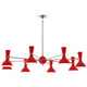 Robert Abbey - RR09RR - Eight Light Chandelier - Clare - Polished Nickel w/Ruby Red Painted
