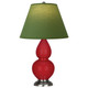 Robert Abbey - RR12G - One Light Accent Lamp - Small Double Gourd - Ruby Red Glazed Ceramic w/Antique Silver