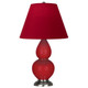 Robert Abbey - RR12R - One Light Accent Lamp - Small Double Gourd - Ruby Red Glazed Ceramic w/Antique Silver