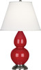 Robert Abbey - RR12X - One Light Accent Lamp - Small Double Gourd - Ruby Red Glazed Ceramic w/Antique Silver