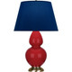 Robert Abbey - RR20N - One Light Table Lamp - Double Gourd - Ruby Red Glazed Ceramic w/Antique Natural Brass