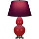Robert Abbey - RR22P - One Light Table Lamp - Double Gourd - Ruby Red Glazed Ceramic w/Antique Silver