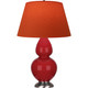 Robert Abbey - RR22T - One Light Table Lamp - Double Gourd - Ruby Red Glazed Ceramic w/Antique Silver