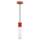 Robert Abbey - RR86 - One Light Pendant - Kane - Ruby Red w/Polished Nickel