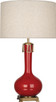 Robert Abbey - RR992 - One Light Table Lamp - Athena - Ruby Red Glazed Ceramic w/Aged Brass