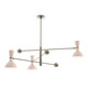 Robert Abbey - RW11RW - Three Light Pendant - Clare - Polished Nickel w/Rose Water Painted