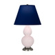 Robert Abbey - RW12N - One Light Accent Lamp - Small Double Gourd - Rose Water Glazed Ceramic w/Antique Silver
