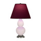 Robert Abbey - RW12P - One Light Accent Lamp - Small Double Gourd - Rose Water Glazed Ceramic w/Antique Silver