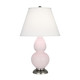 Robert Abbey - RW12X - One Light Accent Lamp - Small Double Gourd - Rose Water Glazed Ceramic w/Antique Silver