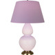 Robert Abbey - RW20L - One Light Table Lamp - Double Gourd - Rose Water Glazed Ceramic w/Antique Natural Brass