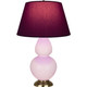 Robert Abbey - RW20P - One Light Table Lamp - Double Gourd - Rose Water Glazed Ceramic w/Antique Natural Brass