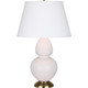 Robert Abbey - RW20X - One Light Table Lamp - Double Gourd - Rose Water Glazed Ceramic w/Antique Natural Brass
