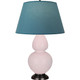 Robert Abbey - RW21B - One Light Table Lamp - Double Gourd - Rose Water Glazed Ceramic w/Deep Patina Bronze