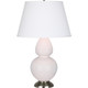 Robert Abbey - RW22X - One Light Table Lamp - Double Gourd - Rose Water Glazed Ceramic w/Antique Silver