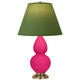 Robert Abbey - RZ10G - One Light Accent Lamp - Small Double Gourd - Razzle Rose Glazed Ceramic w/Antique Natural Brass