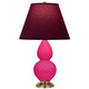 Robert Abbey - RZ10P - One Light Accent Lamp - Small Double Gourd - Razzle Rose Glazed Ceramic w/Antique Natural Brass