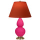 Robert Abbey - RZ10T - One Light Accent Lamp - Small Double Gourd - Razzle Rose Glazed Ceramic w/Antique Natural Brass