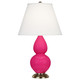 Robert Abbey - RZ10X - One Light Accent Lamp - Small Double Gourd - Razzle Rose Glazed Ceramic w/Antique Natural Brass