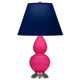 Robert Abbey - RZ12N - One Light Accent Lamp - Small Double Gourd - Razzle Rose Glazed Ceramic w/Antique Silver