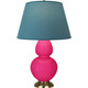 Robert Abbey - RZ20B - One Light Table Lamp - Double Gourd - Razzle Rose Glazed Ceramic w/Antique Natural Brass