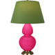 Robert Abbey - RZ20G - One Light Table Lamp - Double Gourd - Razzle Rose Glazed Ceramic w/Antique Natural Brass