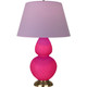 Robert Abbey - RZ20L - One Light Table Lamp - Double Gourd - Razzle Rose Glazed Ceramic w/Antique Natural Brass