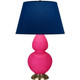 Robert Abbey - RZ20N - One Light Table Lamp - Double Gourd - Razzle Rose Glazed Ceramic w/Antique Natural Brass