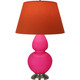 Robert Abbey - RZ22T - One Light Table Lamp - Double Gourd - Razzle Rose Glazed Ceramic w/Antique Silver