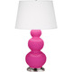 Robert Abbey - RZ42X - One Light Table Lamp - Triple Gourd - Razzle Rose Glazed Ceramic w/Antique Silver